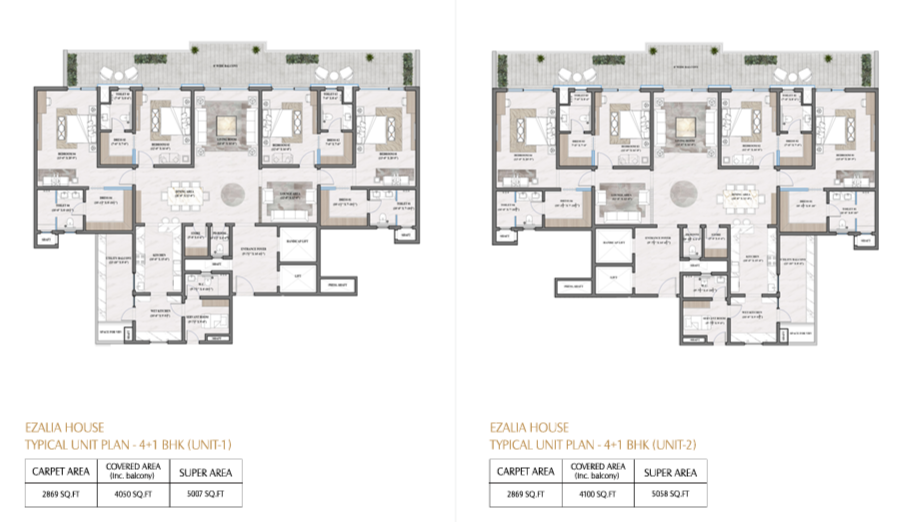 Opus One 4+1 BHK floor plan