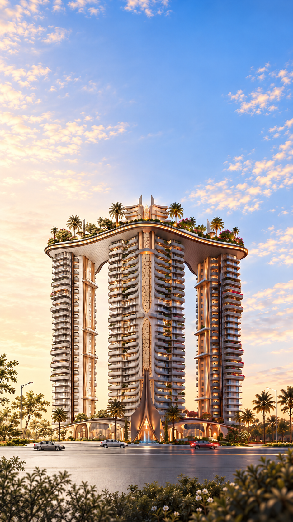 Ananda Crown Sports complex with landscaped grounds